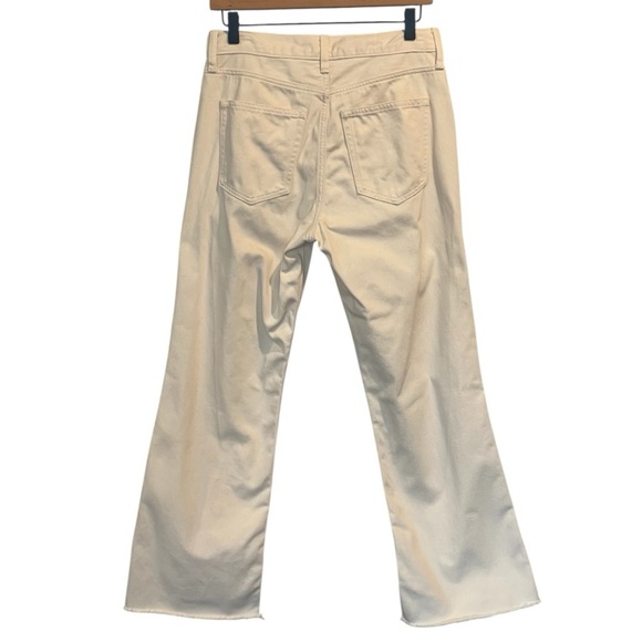 J. Crew Mid-Rise Relaxed Kick-Out Jeans, Ecru Wash, Raw Hem, Size 25 - Picture 4 of 16